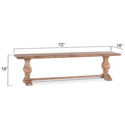 Pengrove 72" Dining Bench in Antique Oak Finish