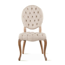 Portia Tufted Dining Chair in Beige Linen