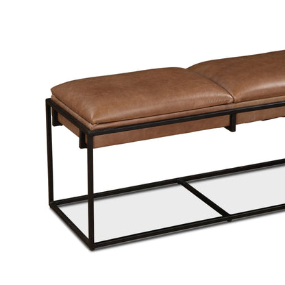 Melbourne 62" Bench in Cognac Leather
