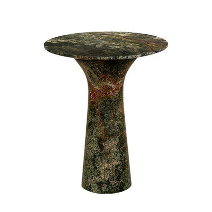 Harbor 18" Tall Side Table in Green Bidasar Marble