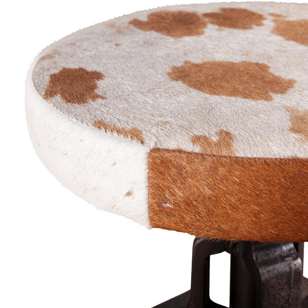 Sterling Industrial Adjusting Barstool in Natural Cowhide