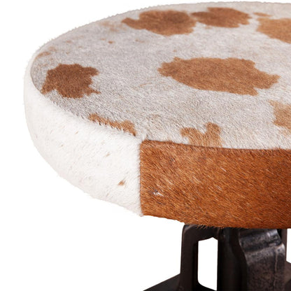 Sterling Industrial Adjusting Barstool in Natural Cowhide