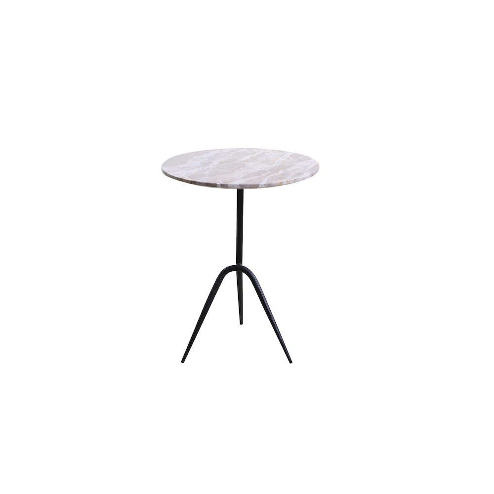 Glacier 18" Accent Table with Capri Beige Marble