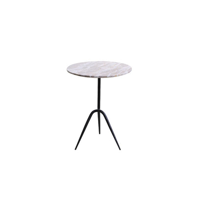 Glacier 18" Accent Table with Capri Beige Marble