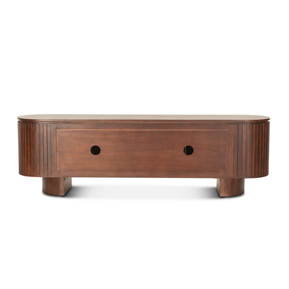Athens 79" Media Cabinet in Aged Mahogany Finish