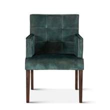 Aven Armchair in Green Velvet with Dark Legs