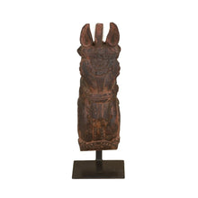 Curio Wooden Horse Head on Iron Stand