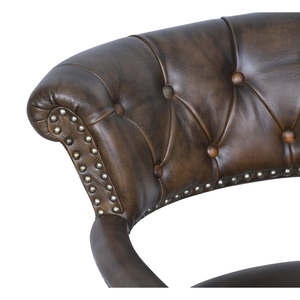 Brisbane Chesterfield Office Chair in Antique Whiskey Leather