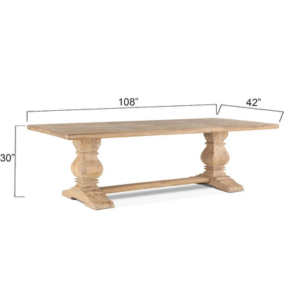 Pengrove 108" Dining Table in Antique Oak Finish