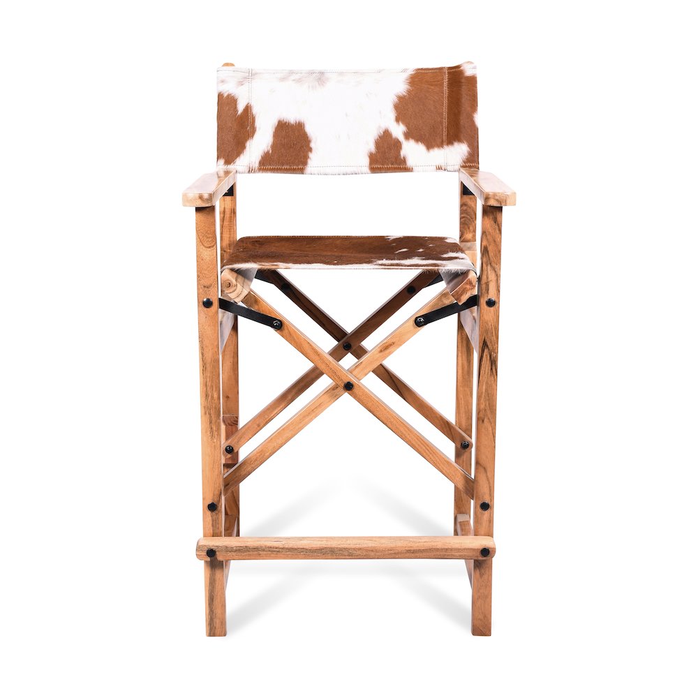 Galway 23" Folding Counter Chair in Brown Hair on Hide