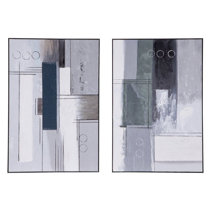 Parallel Horizons Hand Painted Framed Diptych