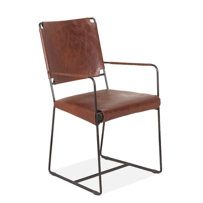 Melbourne Industrial Modern Leather Arm Chair.