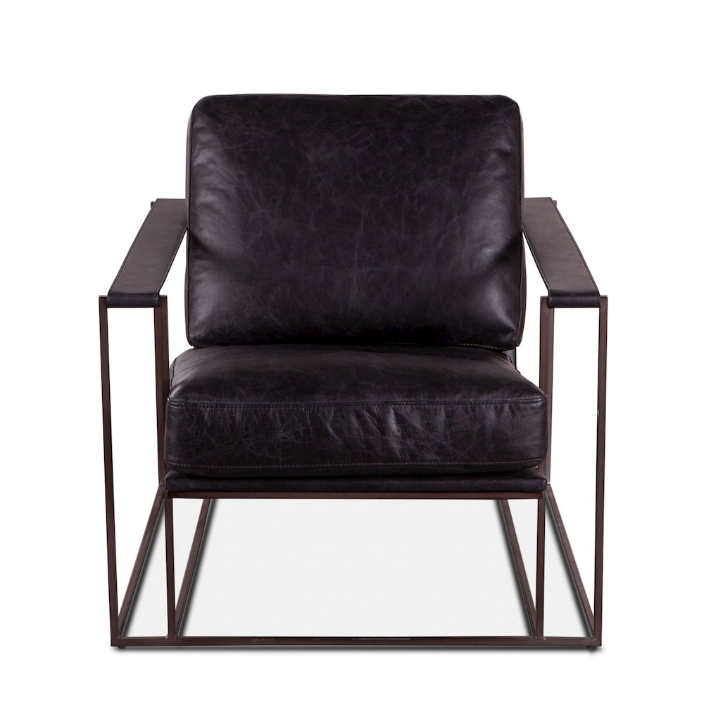 Portlando Armchair in Black Leather