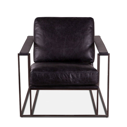Portlando Armchair in Black Leather