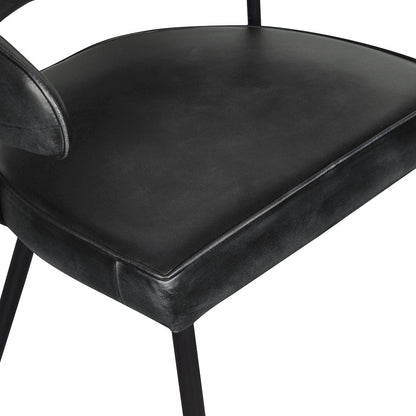 Brisbane Dover 23" Armchair in Weathered Black Leather