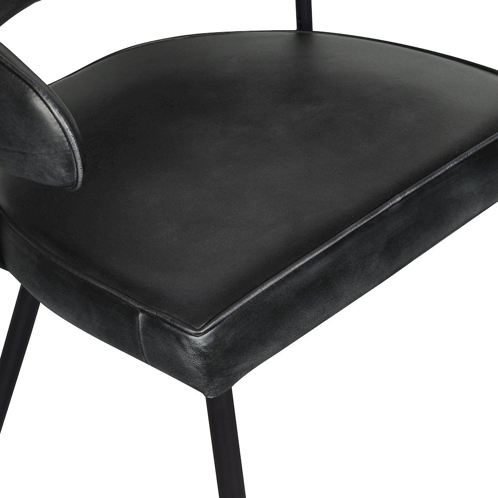Brisbane Dover 23" Armchair in Weathered Black Leather