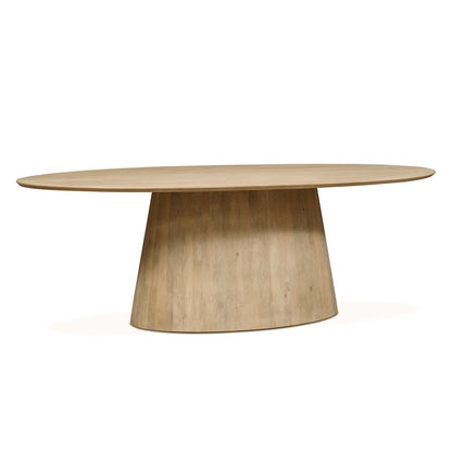 Calabasas 86" Oval Dining Table in Natural White Finish