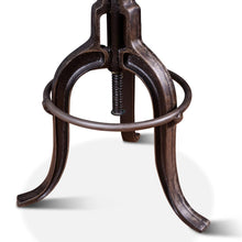 Sterling Height Adjustable Barstool in Brown Leather