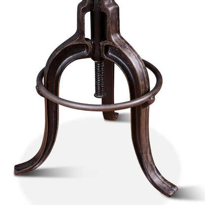 Sterling Height Adjustable Barstool in Brown Leather