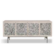 Palm Desert Modern Vintage White Sideboard with Bone Inlay