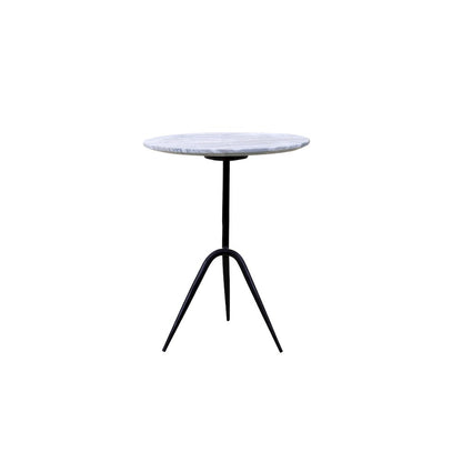 Glacier 18" Accent Table with Fancy Brown Marble