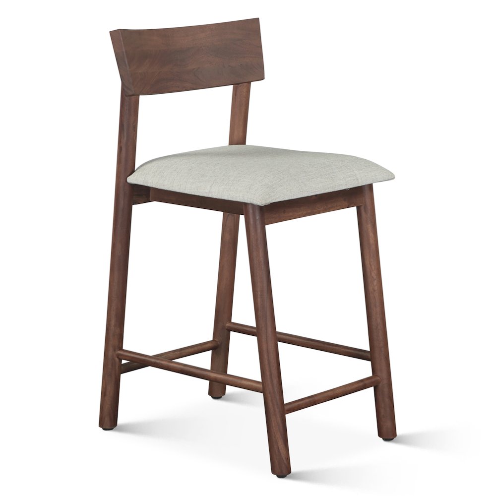 Hampton Upholstered Counter Chair in Walnut