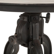 24-Inch Adjustable Crank Iron Side Table with Matte Black Finish, Belen Kox
