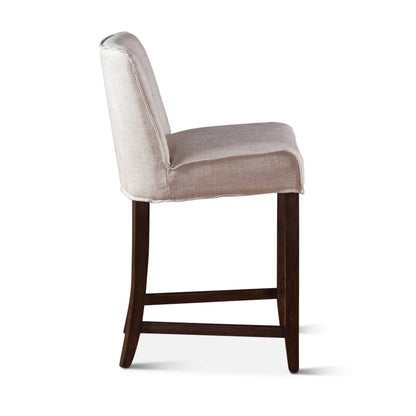 Avery Dining Chair in Off White Linen with Dark Legs