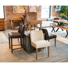 Avery Dining Chair in Dark Brown Leather with Matte Brown Legs