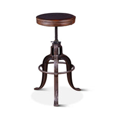 Sterling Height Adjustable Barstool in Brown Leather