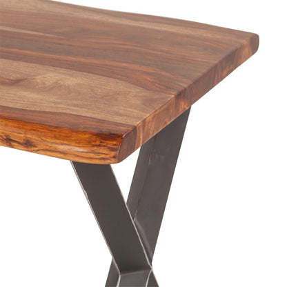 Elliston 26" Side Table in Sheesham and Matte Black Iron