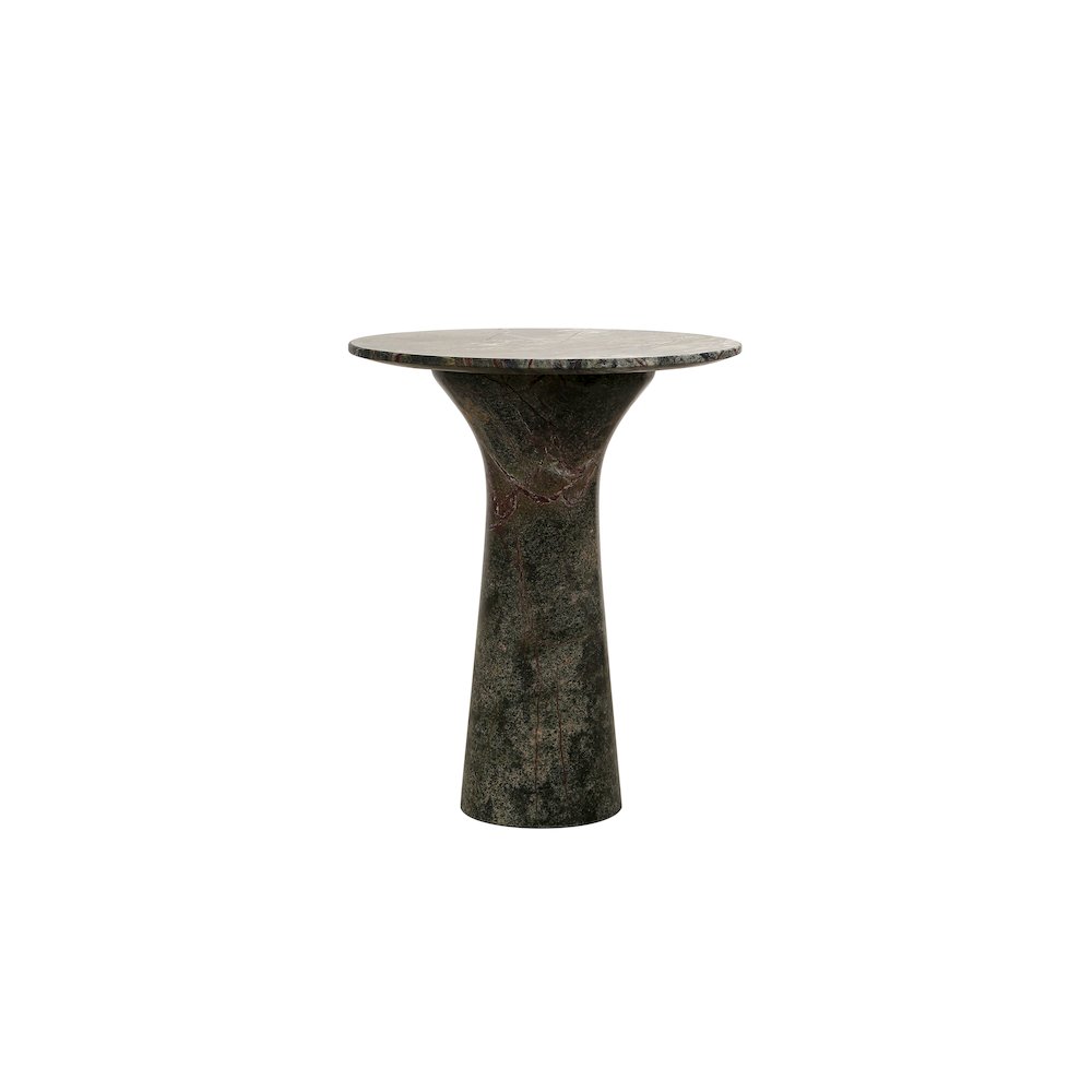 Harbor 18" Tall Side Table in Green Bidasar Marble