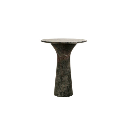 Harbor 18" Tall Side Table in Green Bidasar Marble
