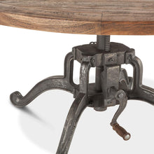 42-Inch Round Coffee Table with Teak Top and Adjustable Crank, Belen Kox