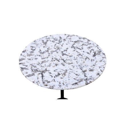 Glacier 18" Accent Table with Alaska White Marble