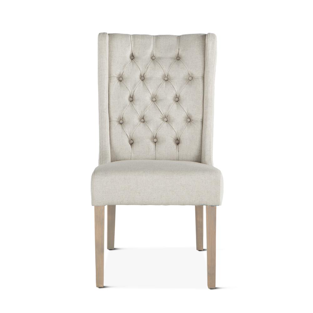 Off-White Linen Dining Chairs, Belen Kox