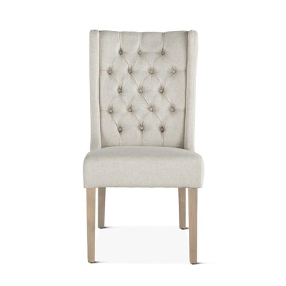 Off-White Linen Dining Chairs, Belen Kox