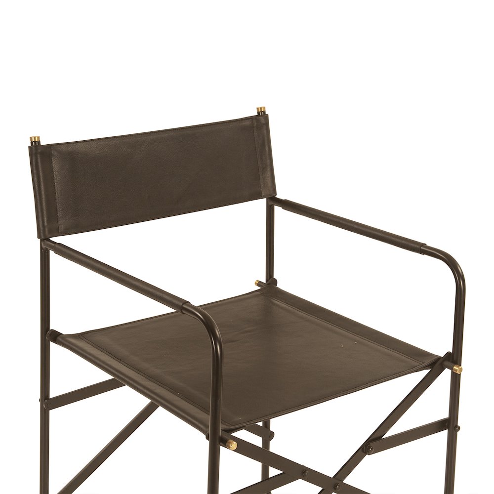 Lund 19" Director's Chair in Black Leather