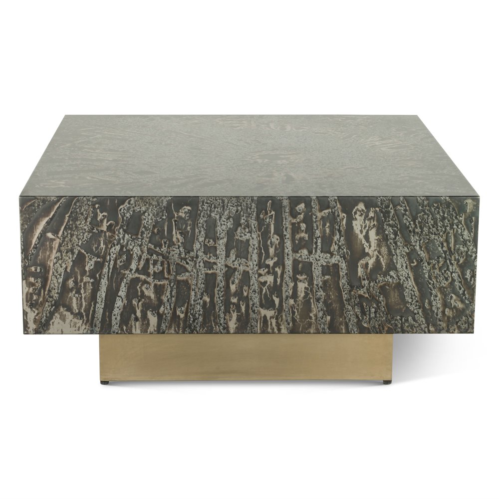 Odessa 35" Coffee Table in Desert Patina with Brass Base