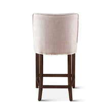 Avery 20" Counter Chair with White Linen and Dark Legs