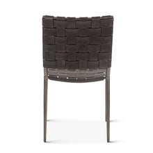 Lund Dining Chair in Black Buffalo Leather and Iron