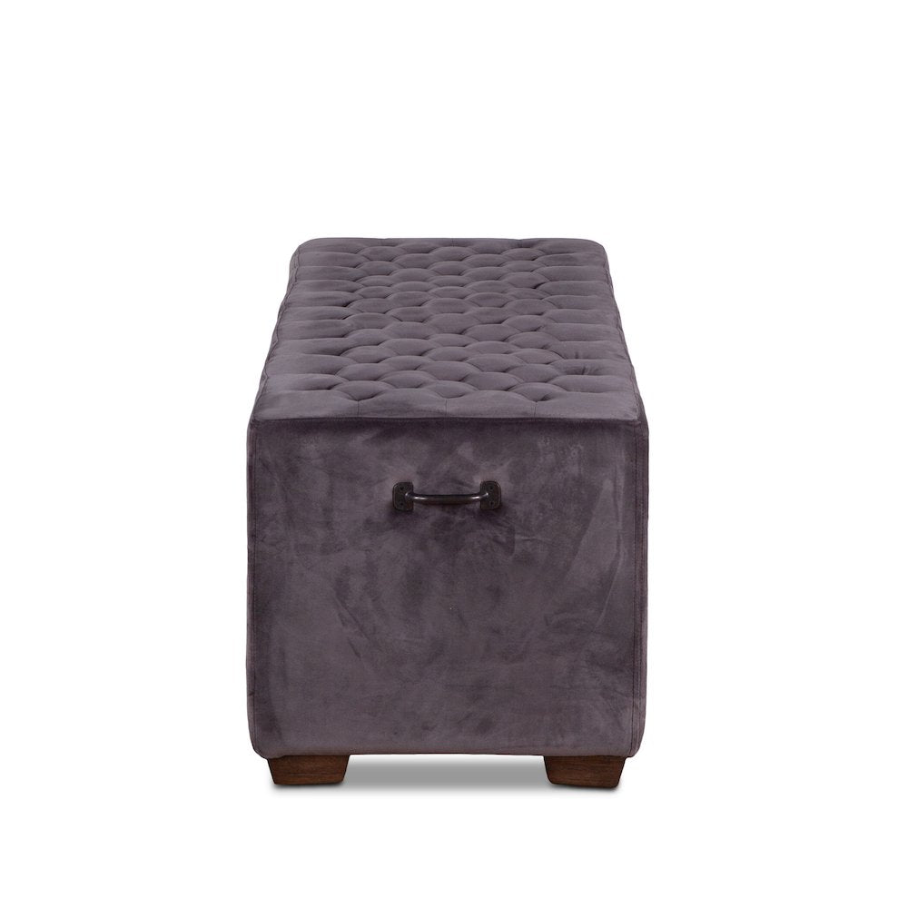 Arabella 59" Bench in Asphalt Gray Velvet