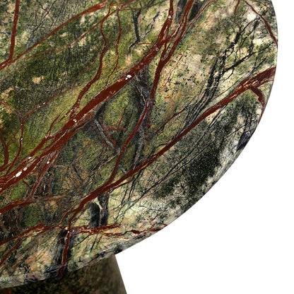 Harbor 18" Tall Side Table in Green Bidasar Marble