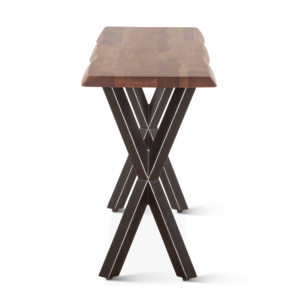 Elliston 58" Console Table in Sheesham and Matte Black Iron