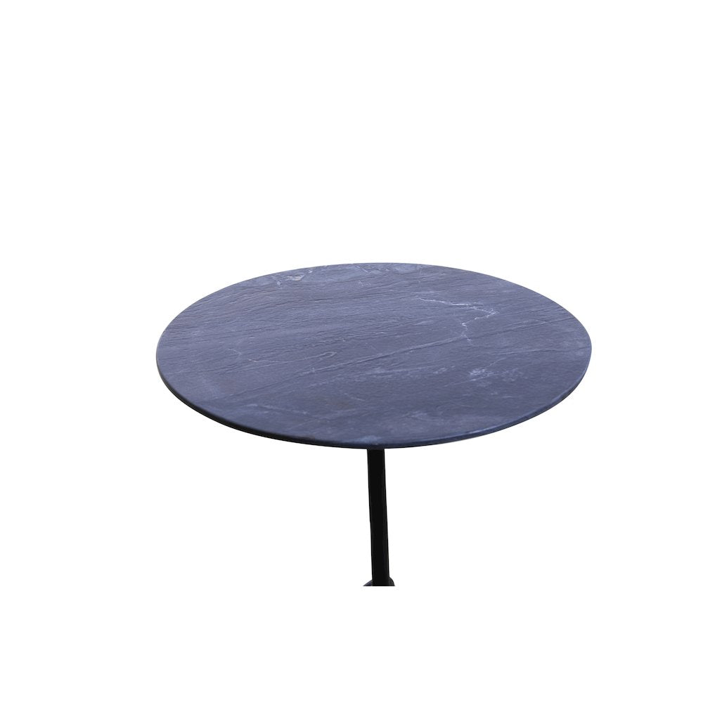 Glacier 18" Accent Table with Lava Marble