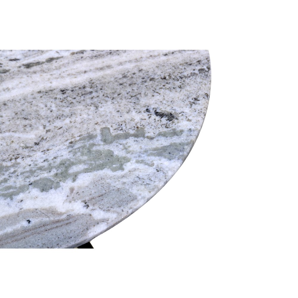 Glacier 18" Accent Table with Fancy Brown Marble
