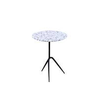 Glacier 18" Accent Table with Alaska White Marble