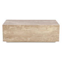 Giza 50" Drum Coffee Table in Travertine Stone