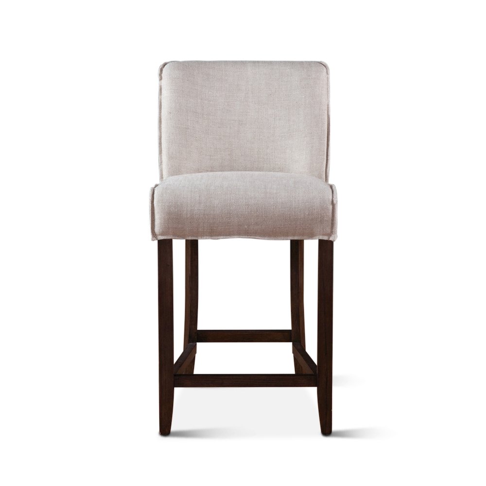 Avery Dining Chair in Off White Linen with Dark Legs