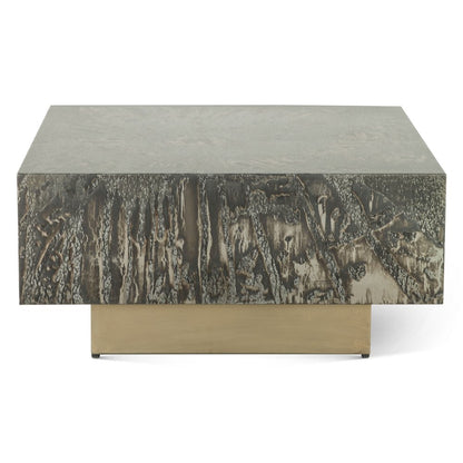 Odessa 35" Coffee Table in Desert Patina with Brass Base